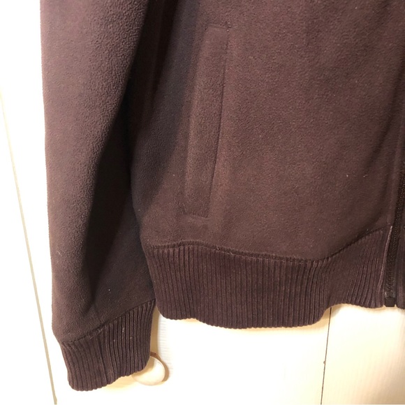 Old Navy Sherpa Collared Full Zip Fleece Coat Brown Tan Large - Picture 4 of 6